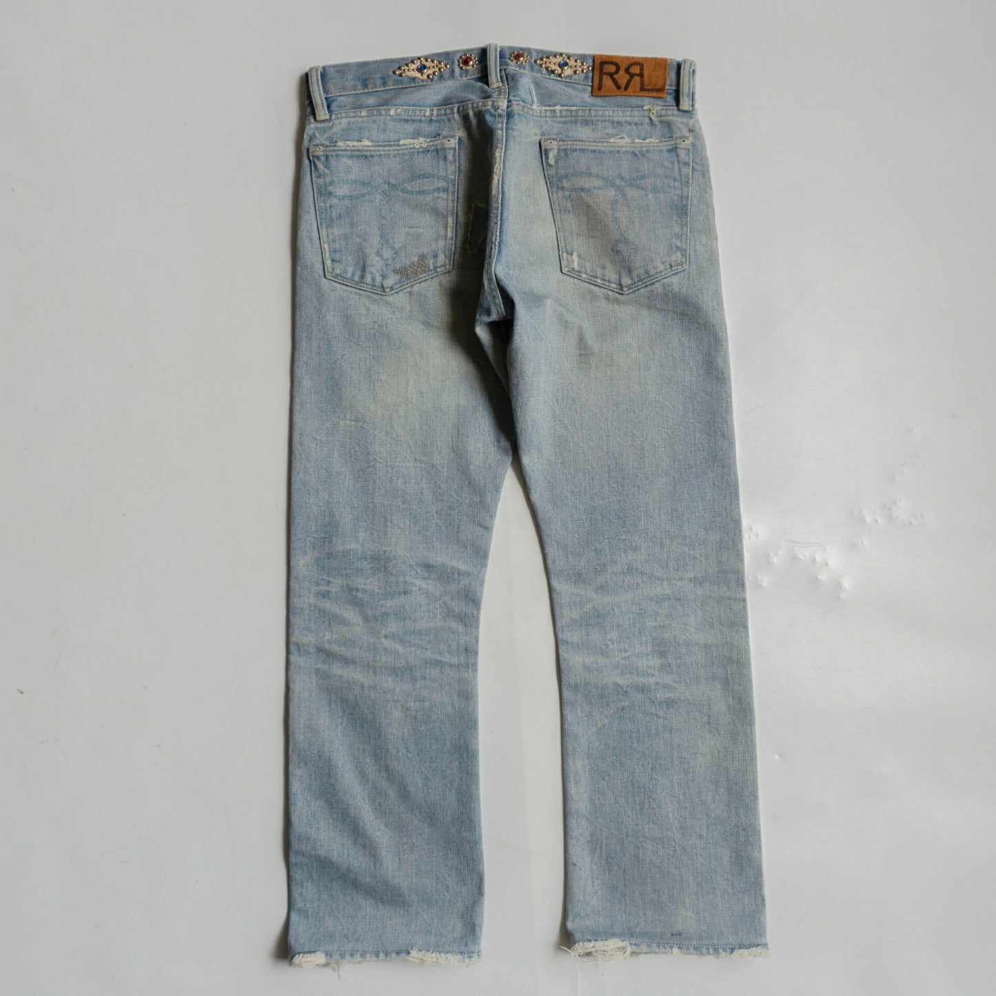 RRL Studded Vintage Wash Denim Pants Size 32×32