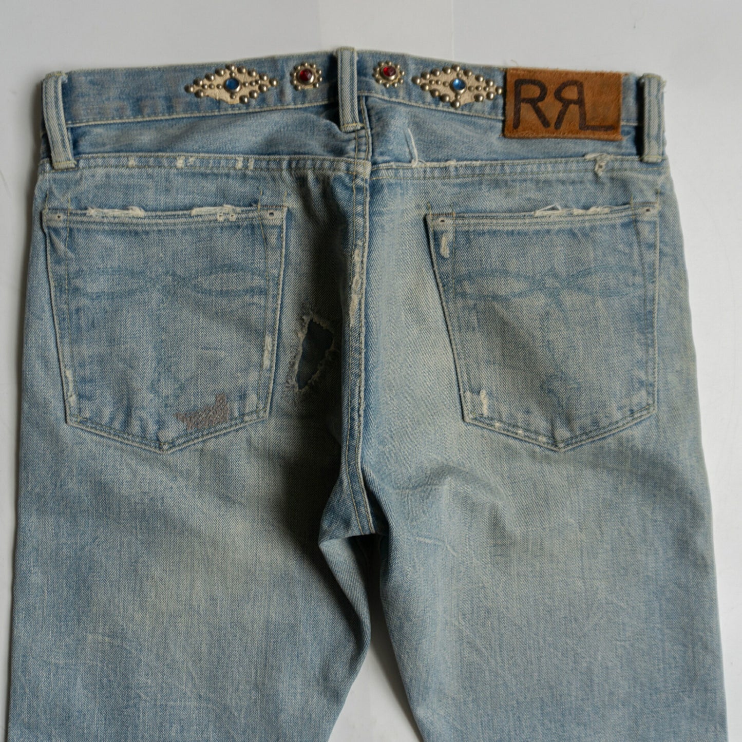 RRL Studded Vintage Wash Denim Pants Size 32×32