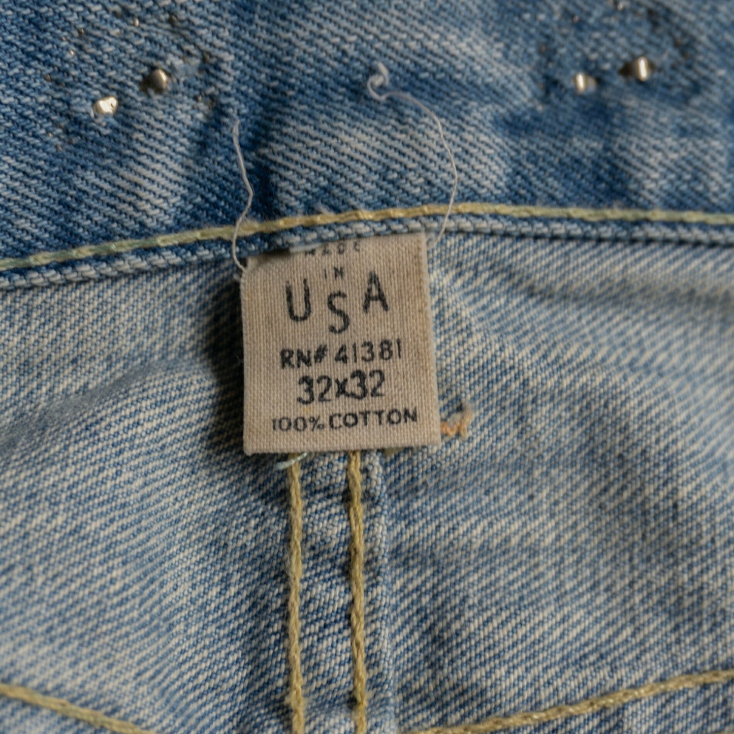RRL Studded Vintage Wash Denim Pants Size 32×32