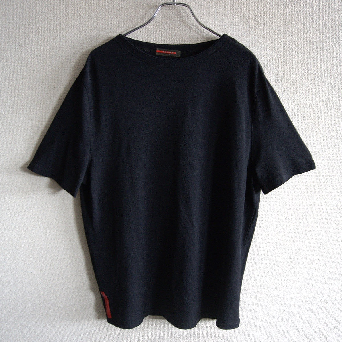 PRADA Black Shoulder Zip Cut & Sew Top Size M
