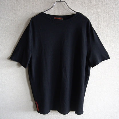PRADA Black Shoulder Zip Cut & Sew Top Size M