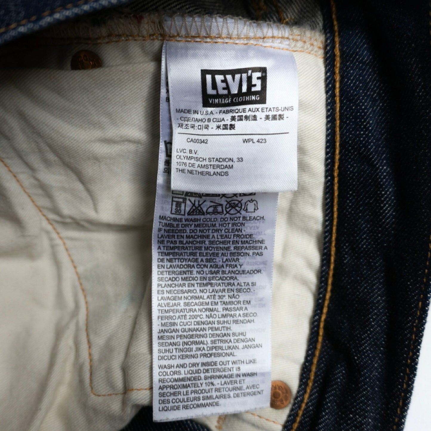 LEVI'S VINTAGE CLOTHING USA 47501 501XX Denim Size 32×32