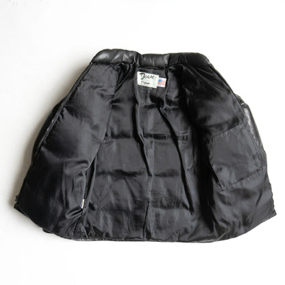 SCHOTT 214D Leather Down Jacket Black Size 38