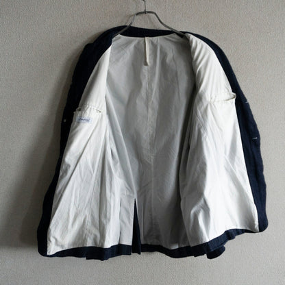 bergfabel Linen Cotton Stripe Farmer Jacket Navy Size M