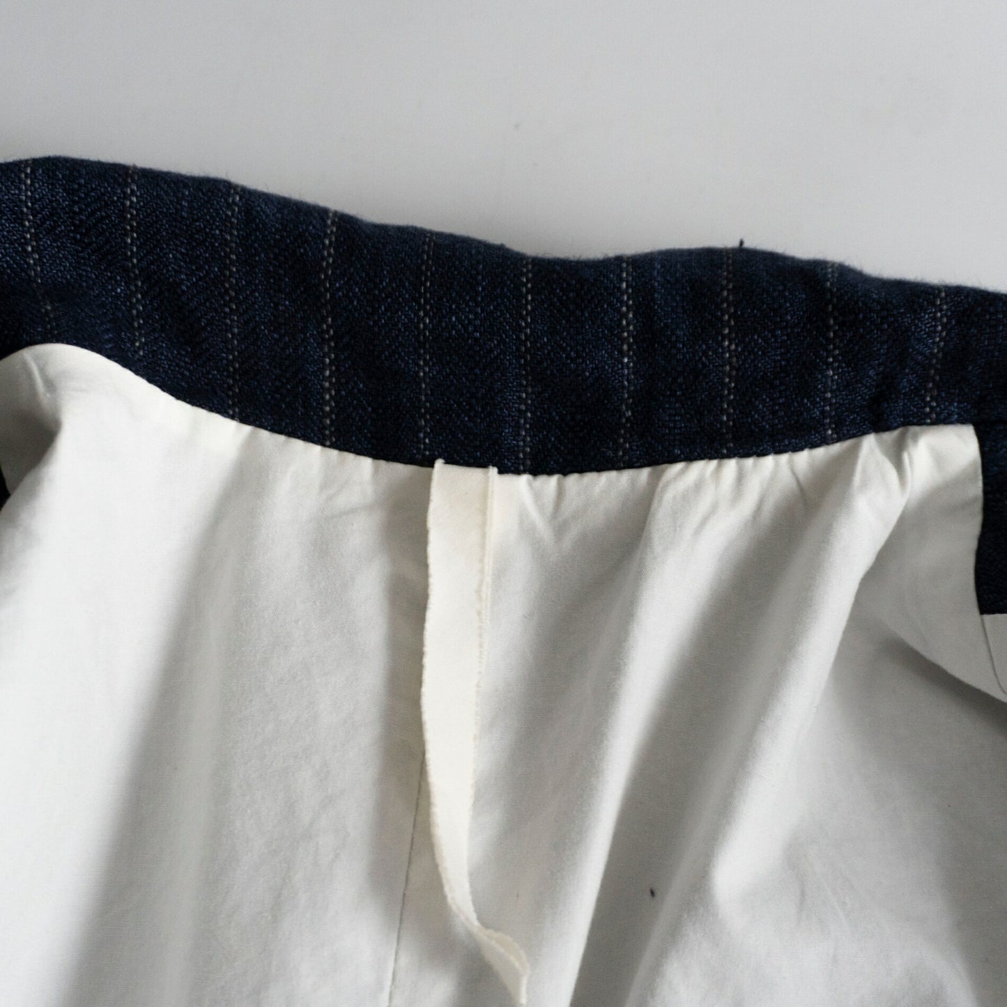 bergfabel Linen Cotton Stripe Farmer Jacket Navy Size M