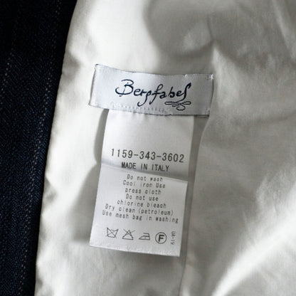 bergfabel Italy Linen Cotton Stripe Farmer Vest Navy Size S