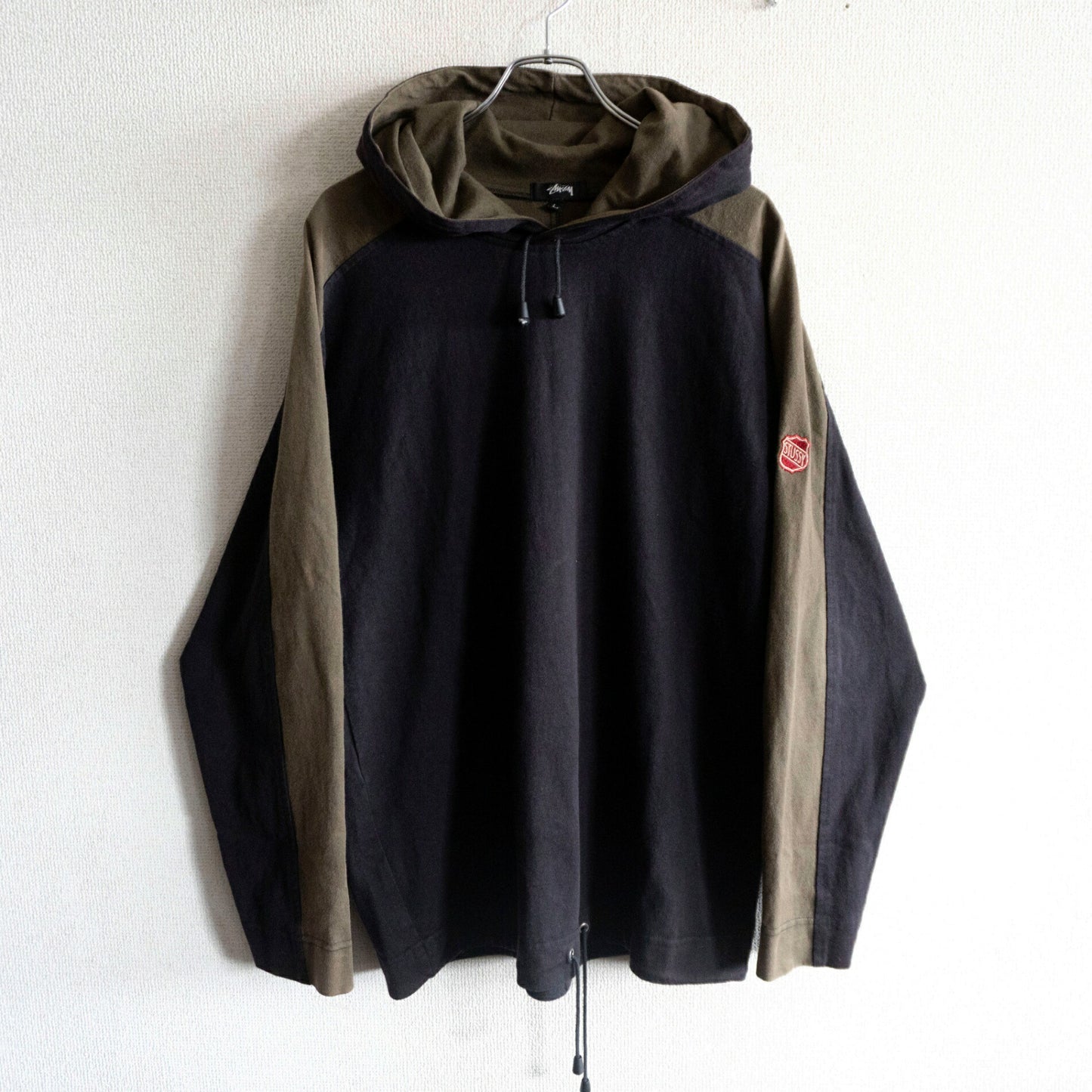 OLD STUSSY 80s USA Oversized Pullover Hoodie Size L