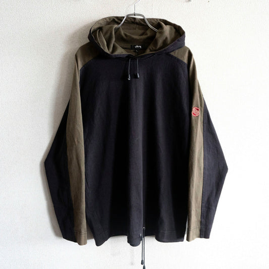 OLD STUSSY 80s USA Oversized Pullover Hoodie Size L