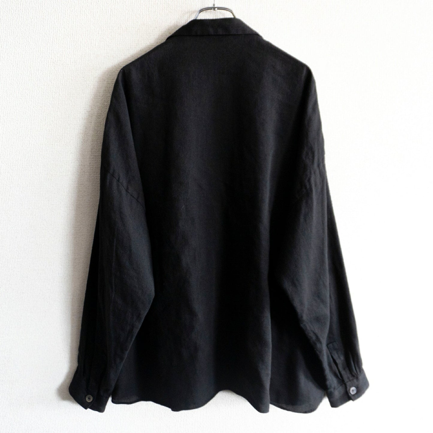 ARTS&SCIENCE Black Cotton Linen Angora Shirt Jacket Size L