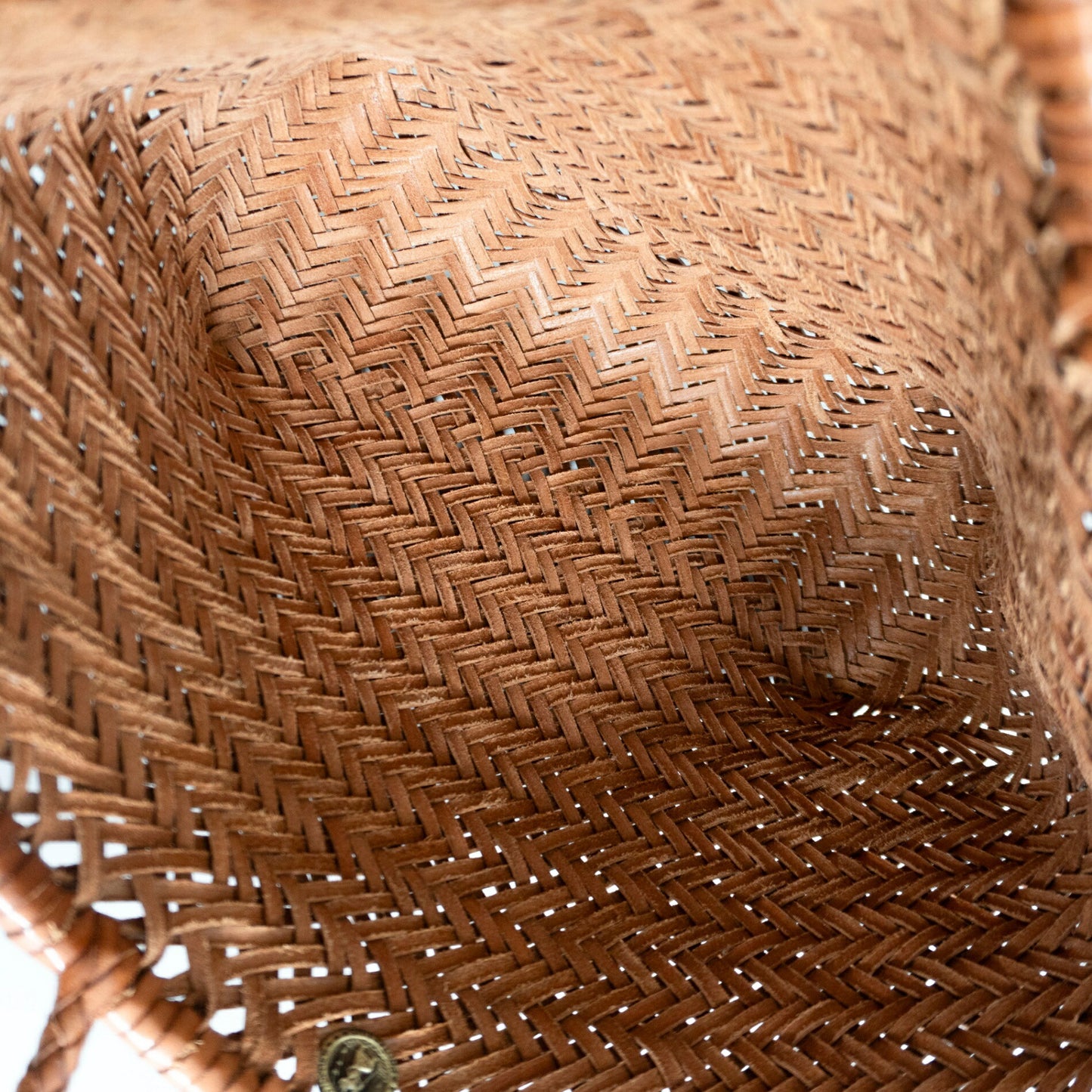 DRAGON Woven Leather Mesh Hand Bag Size ONE SIZE