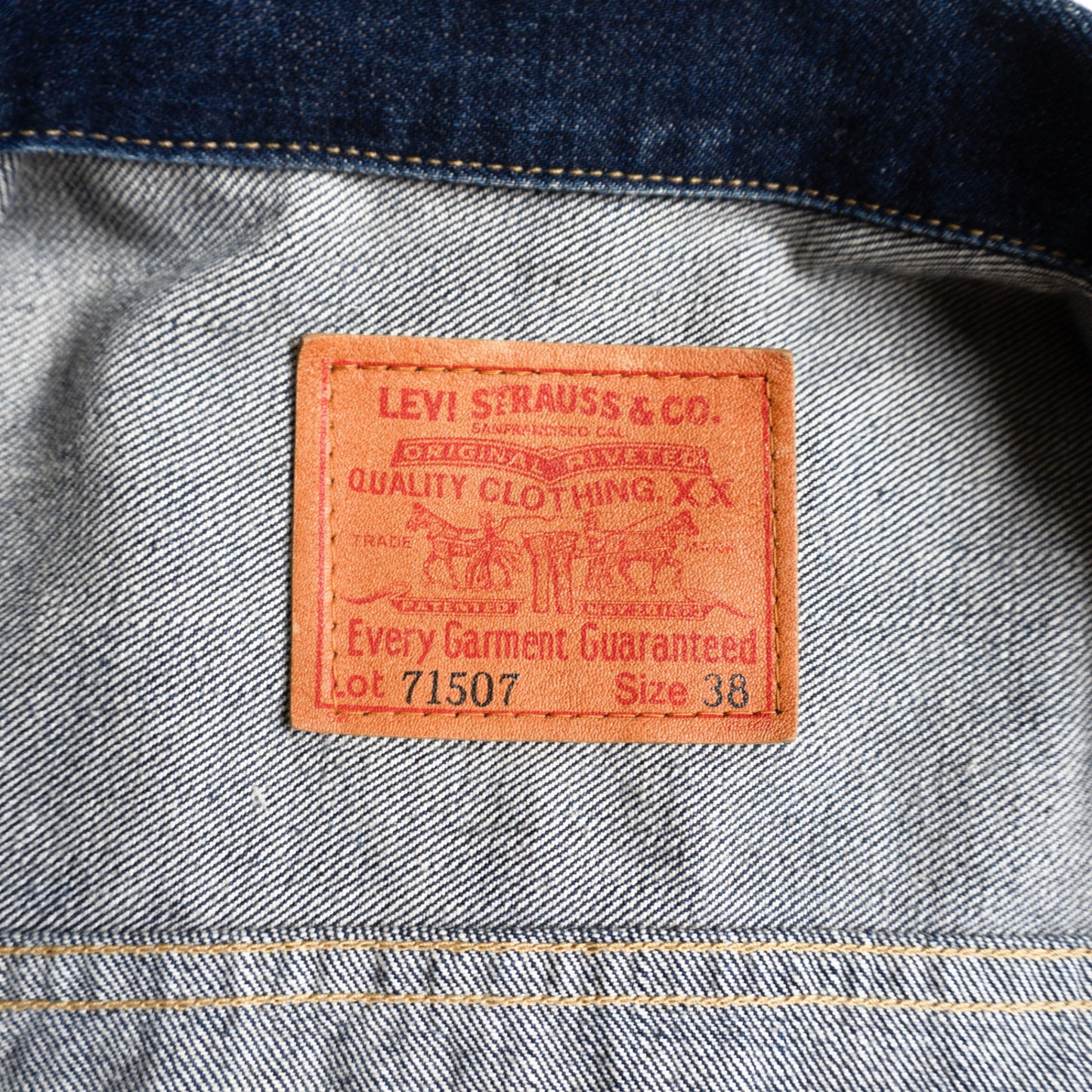LEVI'S 507XX Big E 2nd Type Denim Jacket Dark Indigo Size 38