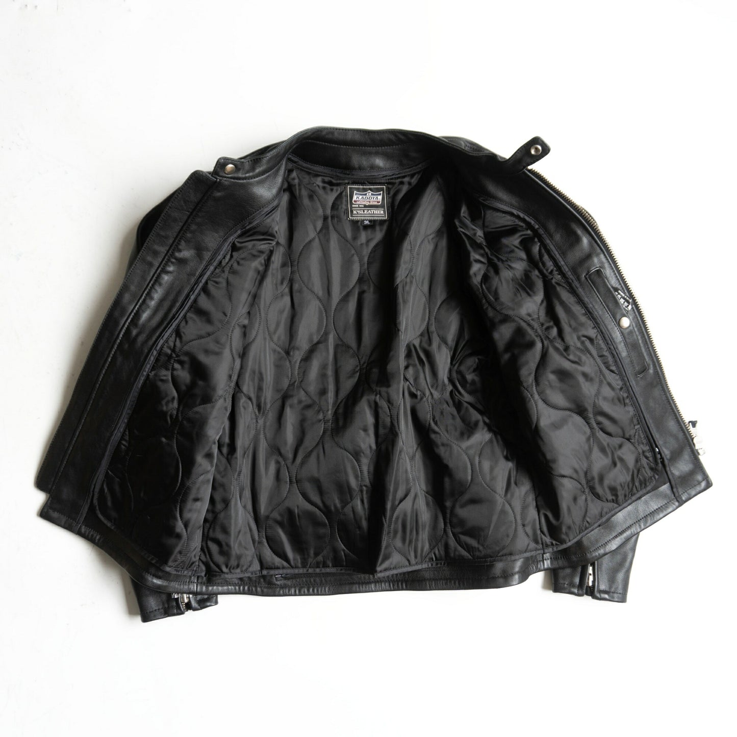 KADOYA Black Cowhide Single Riders Jacket Size 3L