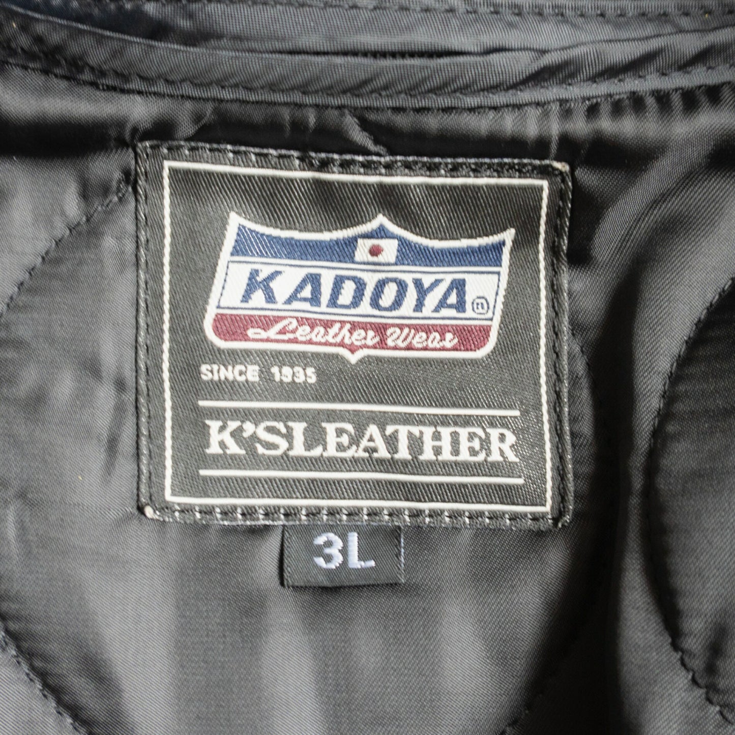 KADOYA Black Cowhide Single Riders Jacket Size 3L