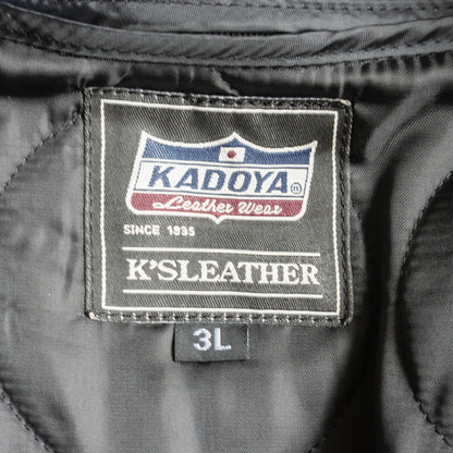 KADOYA Black Cowhide Single Riders Jacket Size 3L