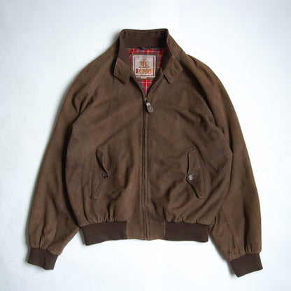 BARACUTA G9 Suede Sheepskin Harrington Jacket Brown Size L