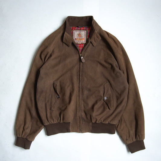 BARACUTA G9 Suede Sheepskin Harrington Jacket Brown Size L