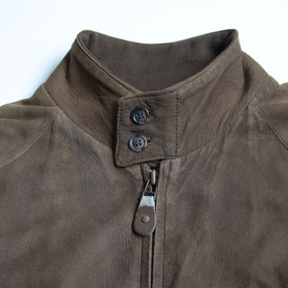 BARACUTA G9 Suede Sheepskin Harrington Jacket Brown Size L