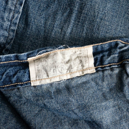 RRL Indigo Buffalo Denim Western Shirt Concho Size L