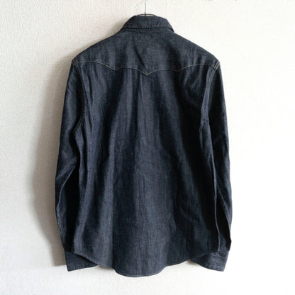 RRL Indigo Buffalo Denim Western Shirt Concho Size S