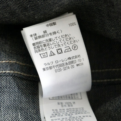 RRL Indigo Buffalo Denim Western Shirt Concho Size S