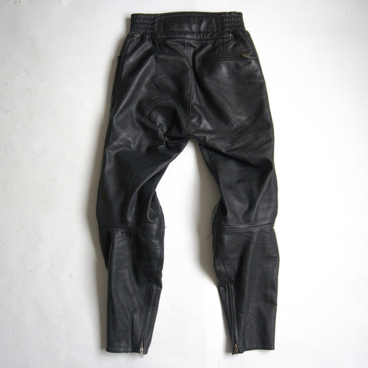 KUSHITANI Thick Cowhide Leather Motorcycle Pants Size LL