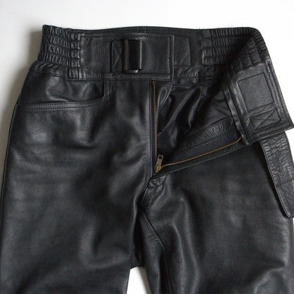 KUSHITANI Thick Cowhide Leather Motorcycle Pants Size LL