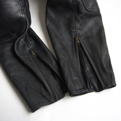 KUSHITANI Thick Cowhide Leather Motorcycle Pants Size LL