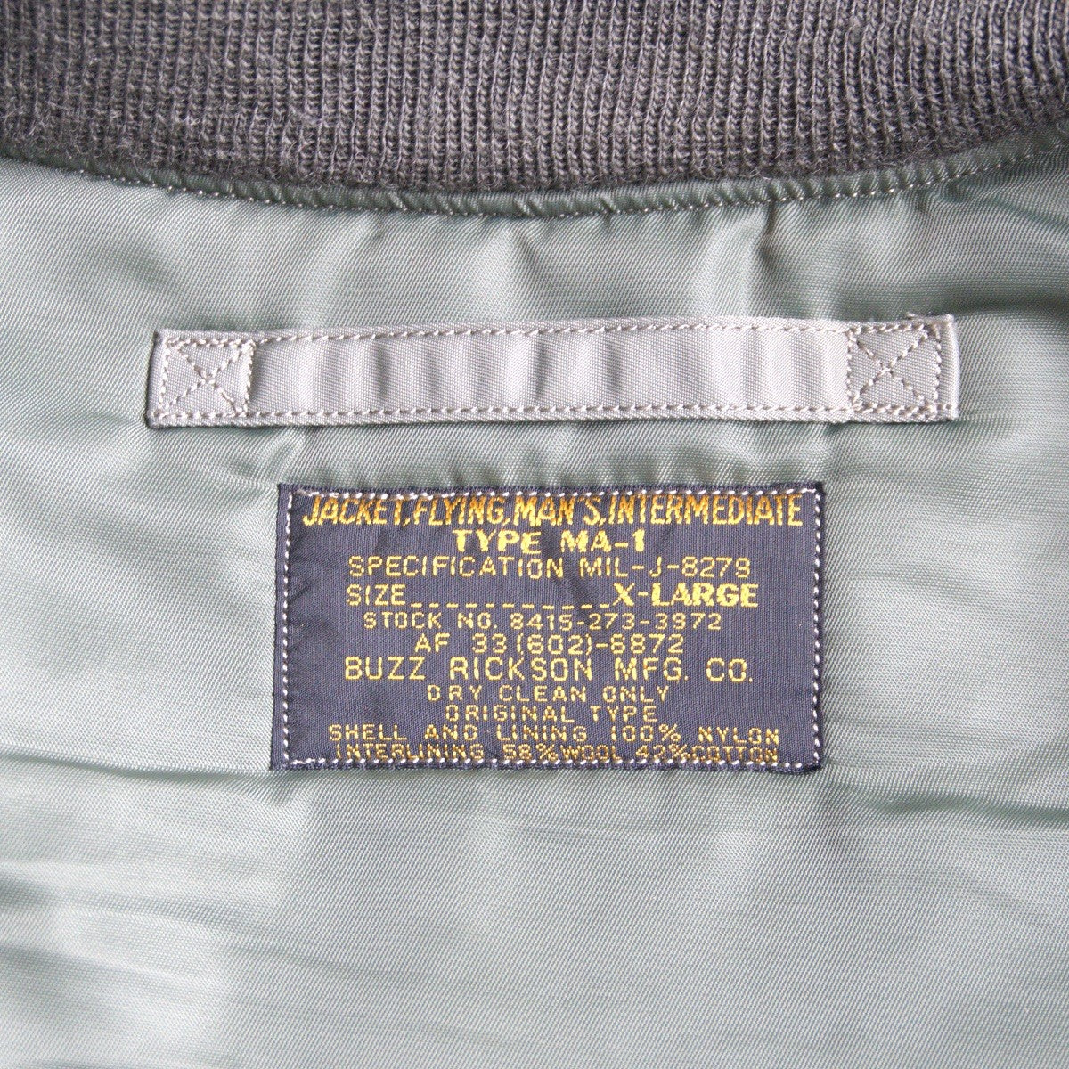 BUZZ RICKSON'S BR13573 MA-1 Flight Jacket Sage Green Size XL