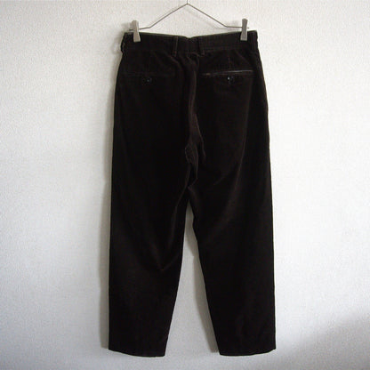 HERMES Leather Trim Corduroy Pants Brown Size 33