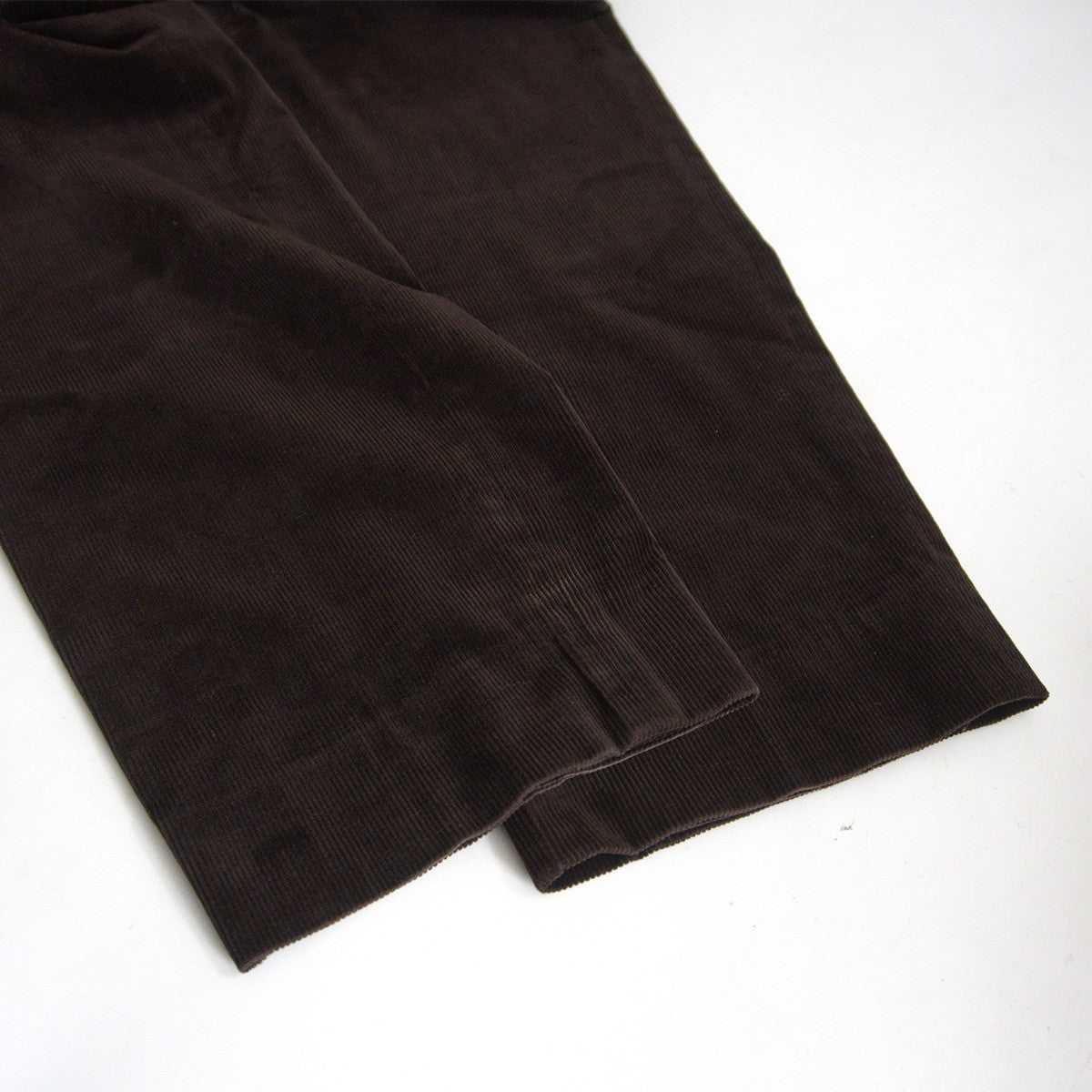 HERMES Leather Trim Corduroy Pants Brown Size 33