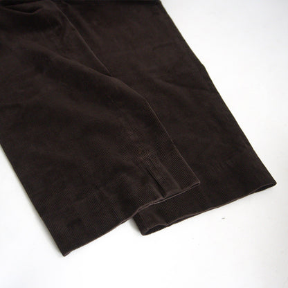 HERMES Leather Trim Corduroy Pants Brown Size 33