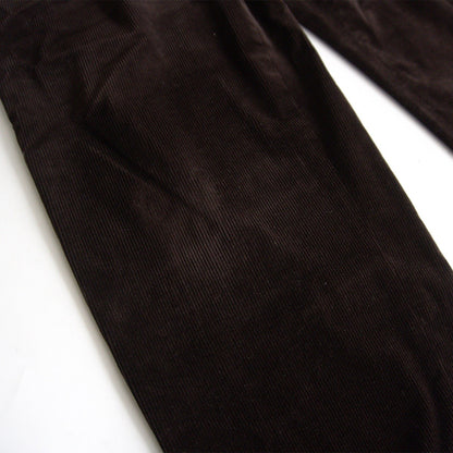 HERMES Leather Trim Corduroy Pants Brown Size 33