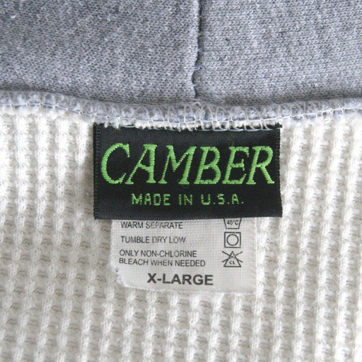 CAMBER 90s USA Made Thermal Lined Zip Hoodie Gray Size XL