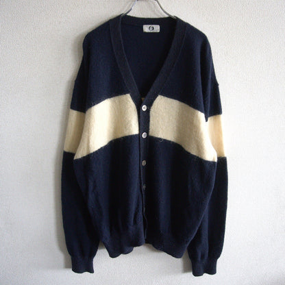 GOOD ENOUGH Navy Wool Nylon Bi-Color Cardigan Size M