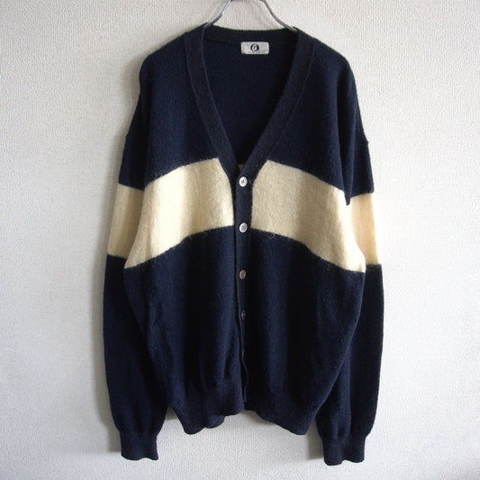 GOOD ENOUGH Navy Wool Nylon Bi-Color Cardigan Size M