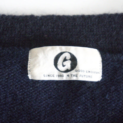 GOOD ENOUGH Navy Wool Nylon Bi-Color Cardigan Size M