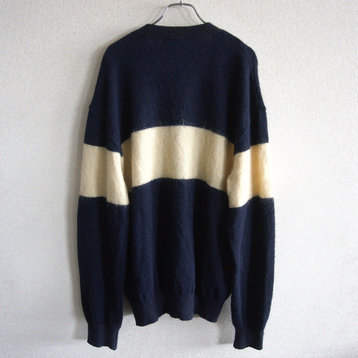 GOOD ENOUGH Navy Wool Nylon Bi-Color Cardigan Size M