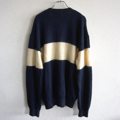 GOOD ENOUGH Navy Wool Nylon Bi-Color Cardigan Size M