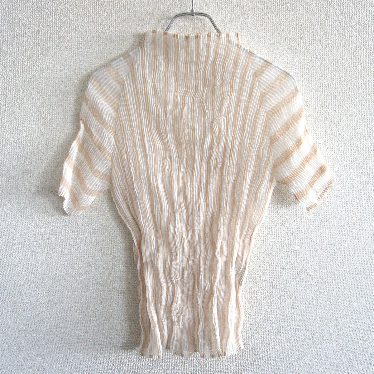 ISSEY MIYAKE Stripe Crinkle Pleats Blouse Size 3