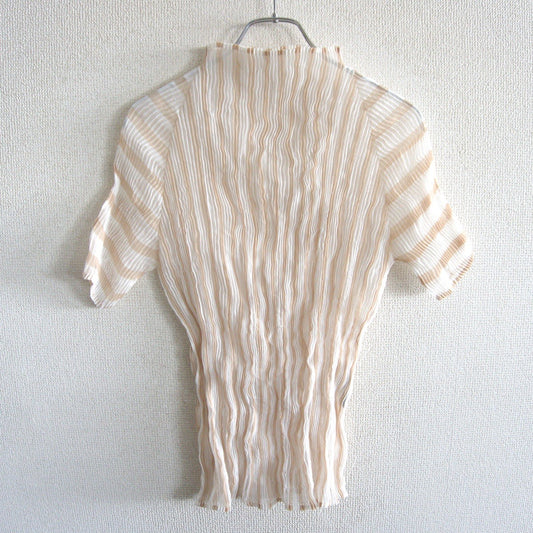 ISSEY MIYAKE Stripe Crinkle Pleats Blouse Size 3