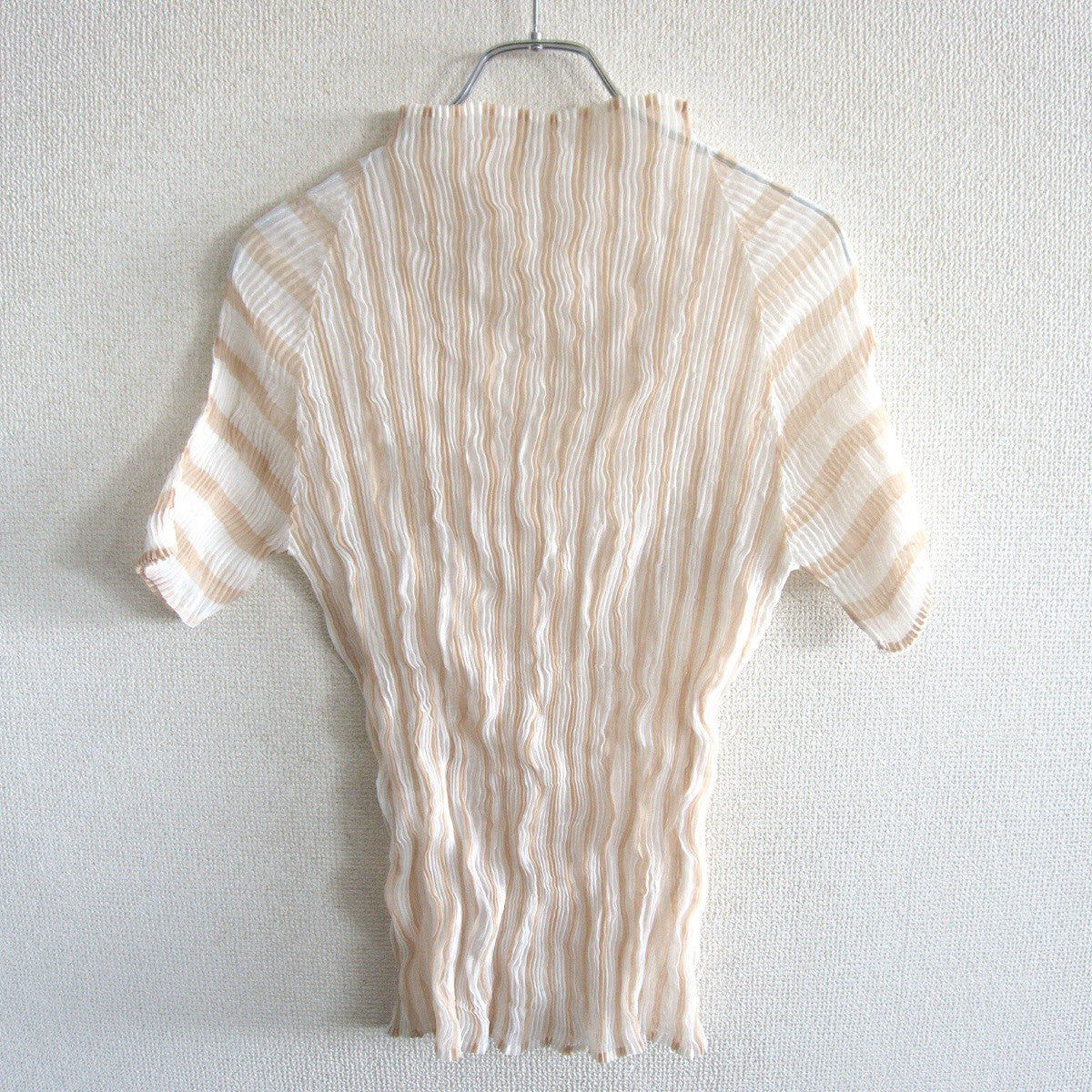 ISSEY MIYAKE Stripe Crinkle Pleats Blouse Size 3