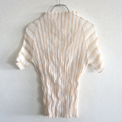 ISSEY MIYAKE Stripe Crinkle Pleats Blouse Size 3