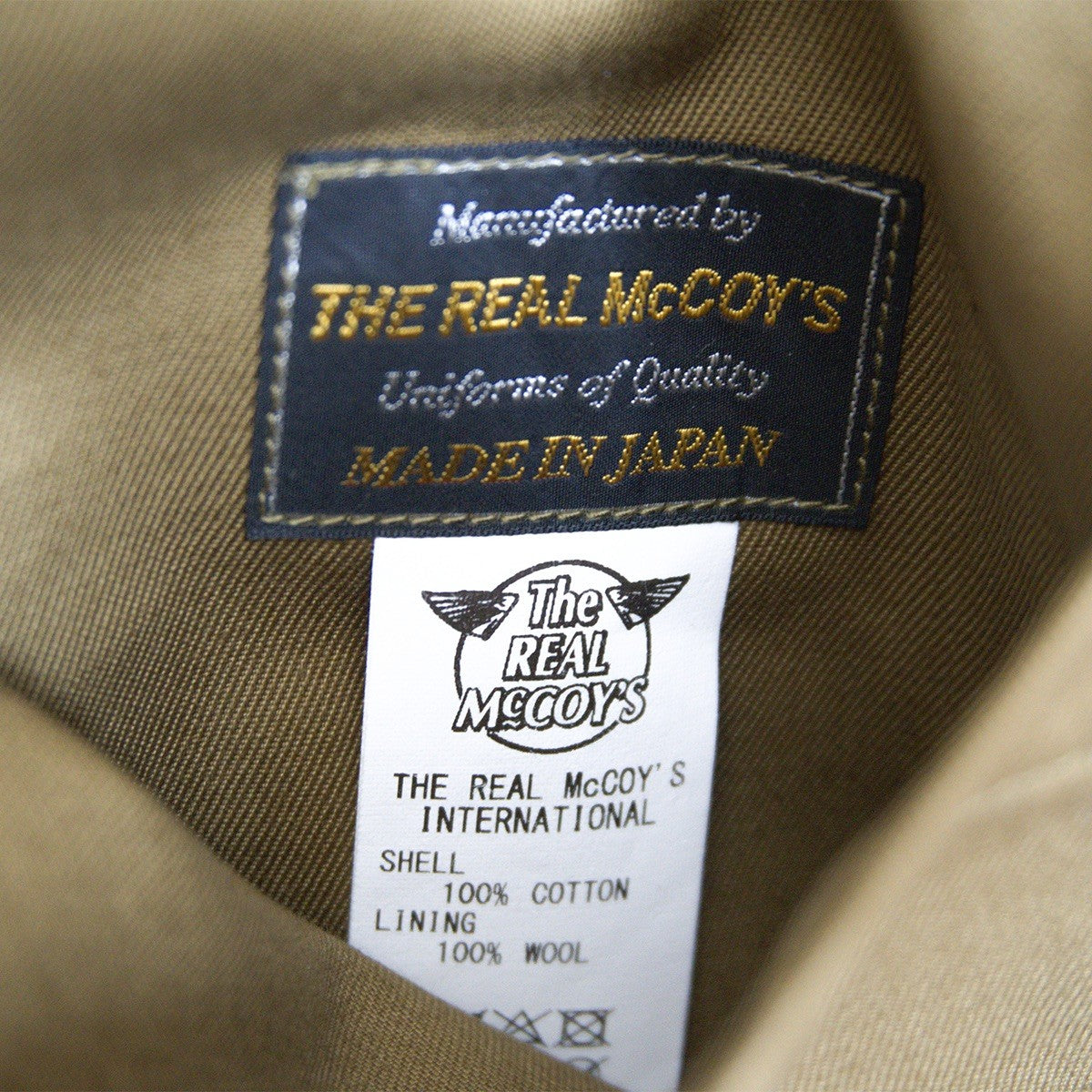 THE REAL MCCOYS Tankers Jacket Cotton Twill Wool Size M
