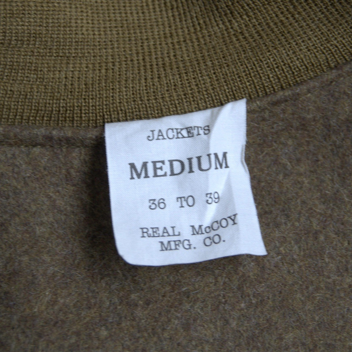 THE REAL MCCOYS Tankers Jacket Cotton Twill Wool Size M