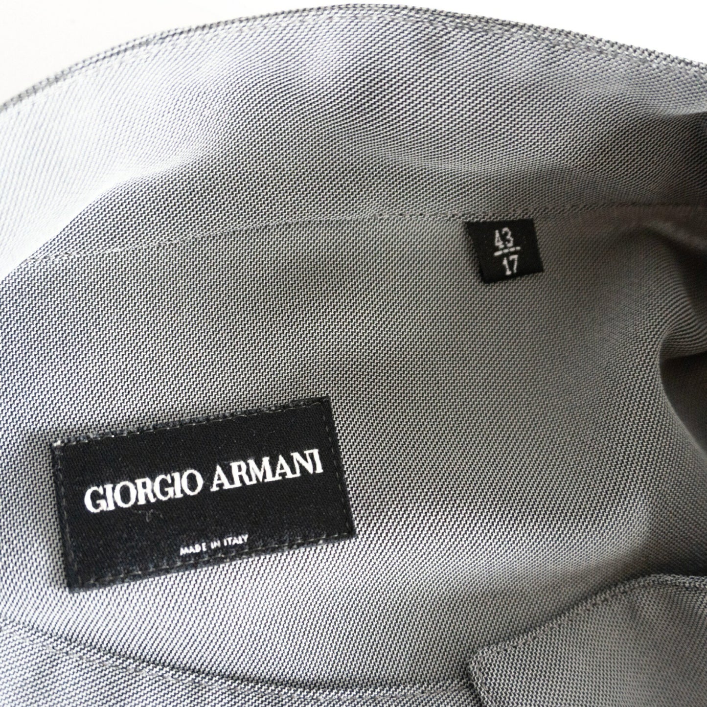 GIORGIO ARMANI 90s Archive Gray Stand Collar Size 43/17