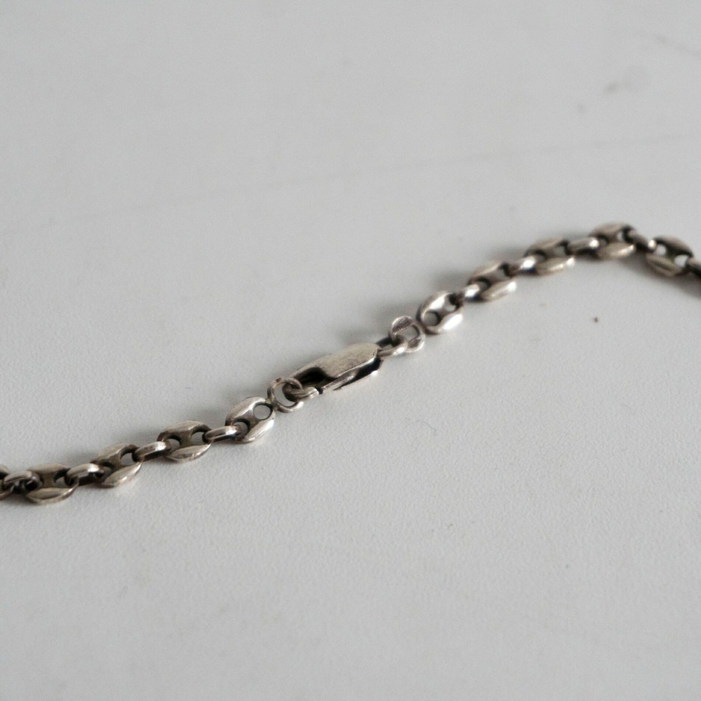 SILVER 925 Italian Made Anchor Chain Necklace Size ONE SIZE
