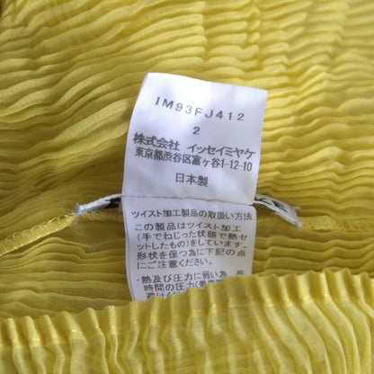 ISSEY MIYAKE Yellow Crinkle Pleats Blouse Size 2