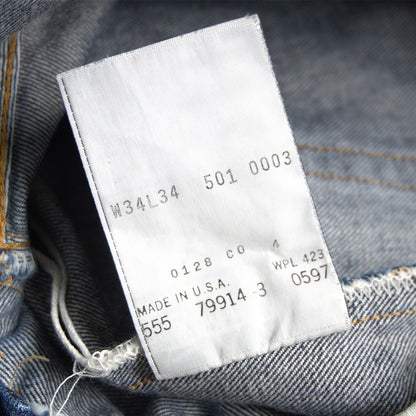 LEVI'S 501XX Big E Denim Pants Made in USA Size 34×34