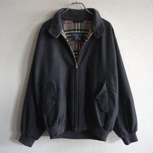 BURBERRYS Wool Swing Jacket Check Lining Gray Size M