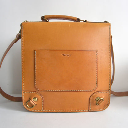 HERZ Leather Front 3-Pocket 2-Way Bag Size ONE SIZE